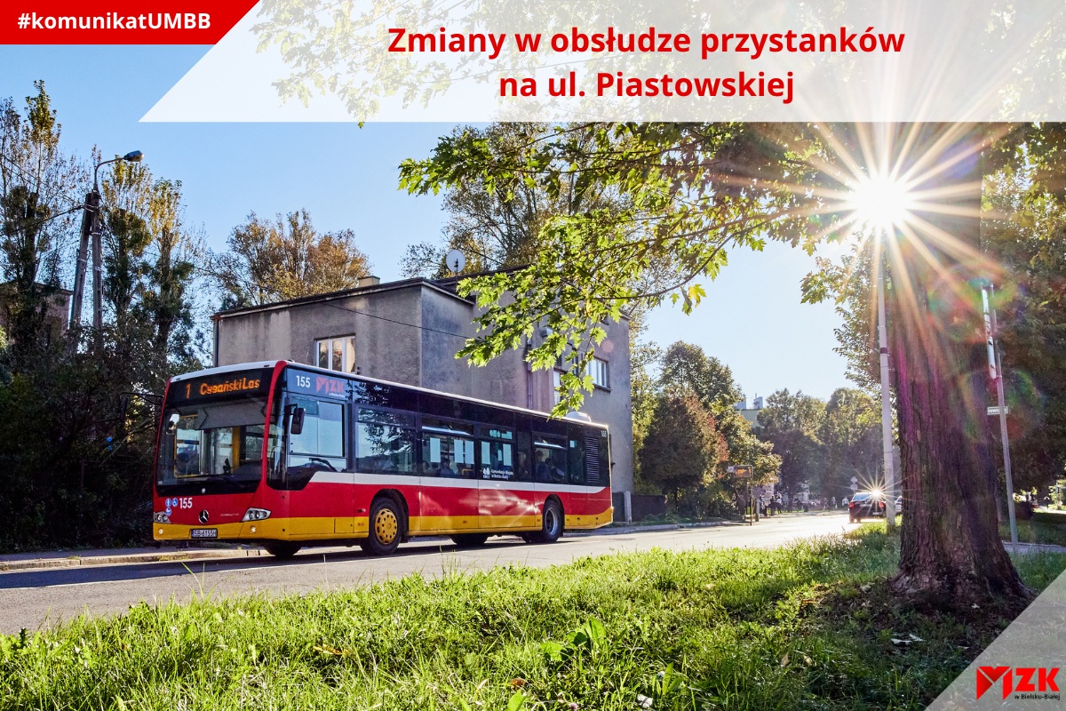 Autobus linii 1 na ul. Piastowskiej