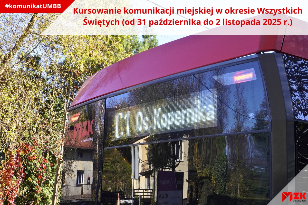 Kursowanie komunikacji miejskiej w okresie Wszystkich Świętych (od 31 października do 2 listopada 2025 r.)