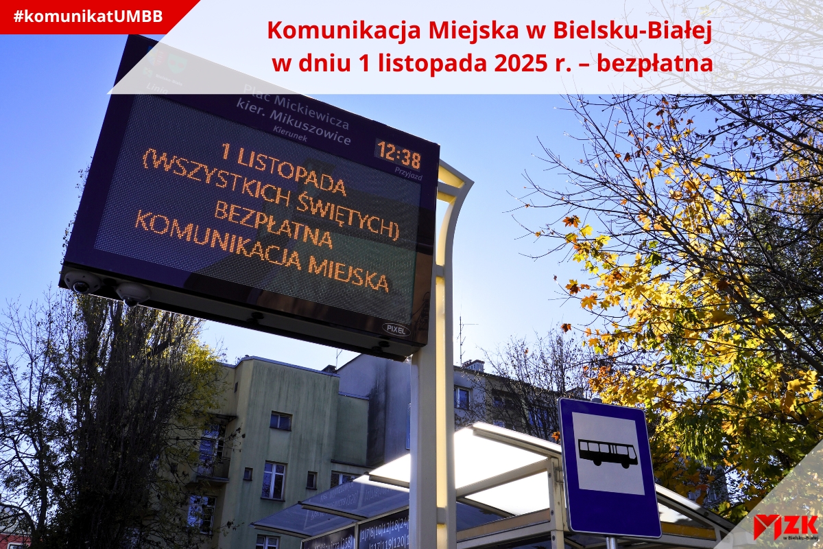 Komunikacja Miejska w Bielsku-Białej  w dniu 1 listopada 2025 r. – bezpłatna