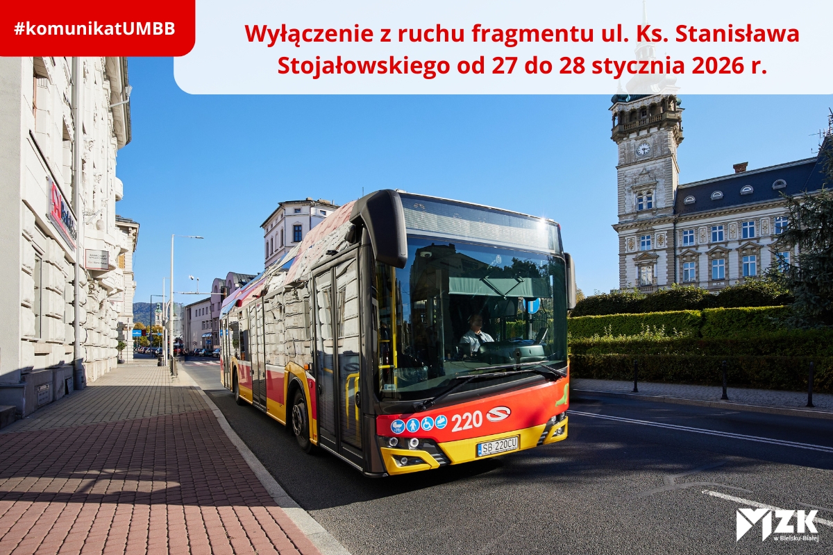 Wyłączenie z ruchu fragmentu ul. Ks. Stanisława Stojałowskiego od 27 do 28 stycznia 2026 r.