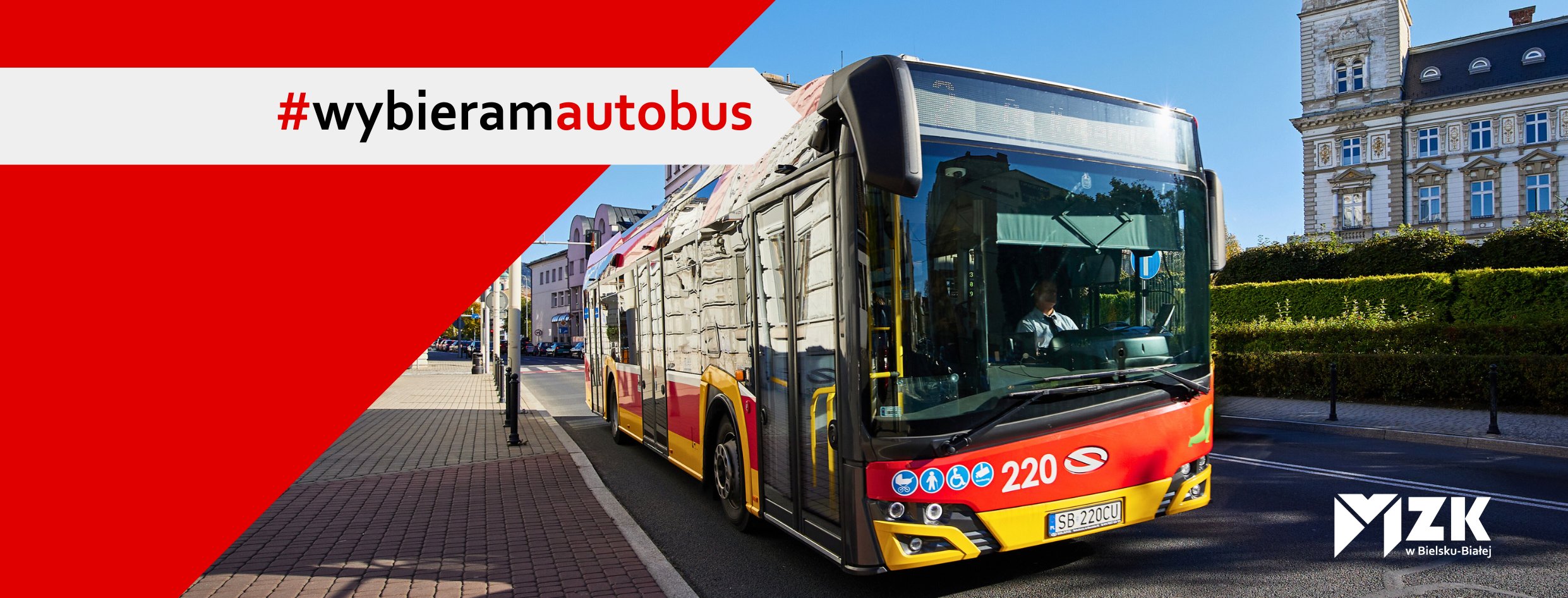 Zdjęcie autobusu z napisem Wybieram autobus
